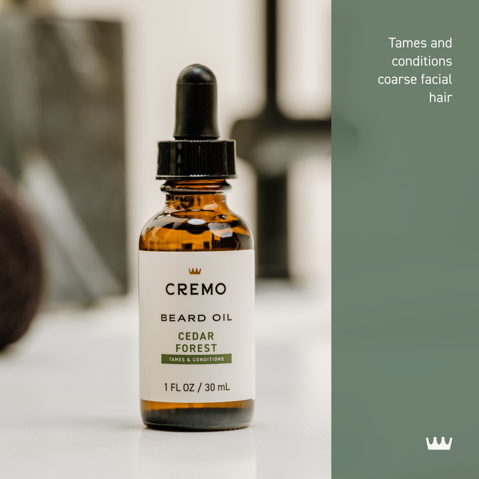 Cremo Beard Oil for Men, Tames and Conditions, Cedar Forest Scent