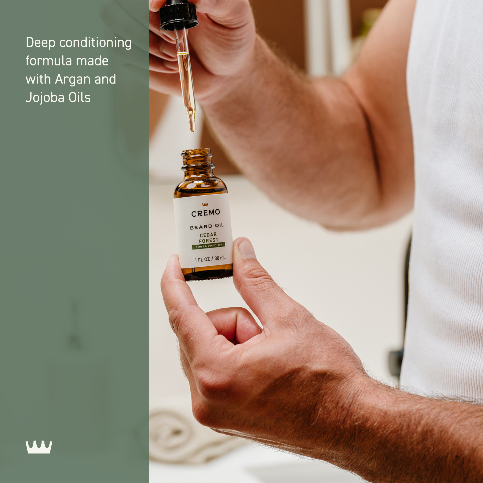 Cremo Beard Oil for Men, Tames and Conditions, Cedar Forest Scent