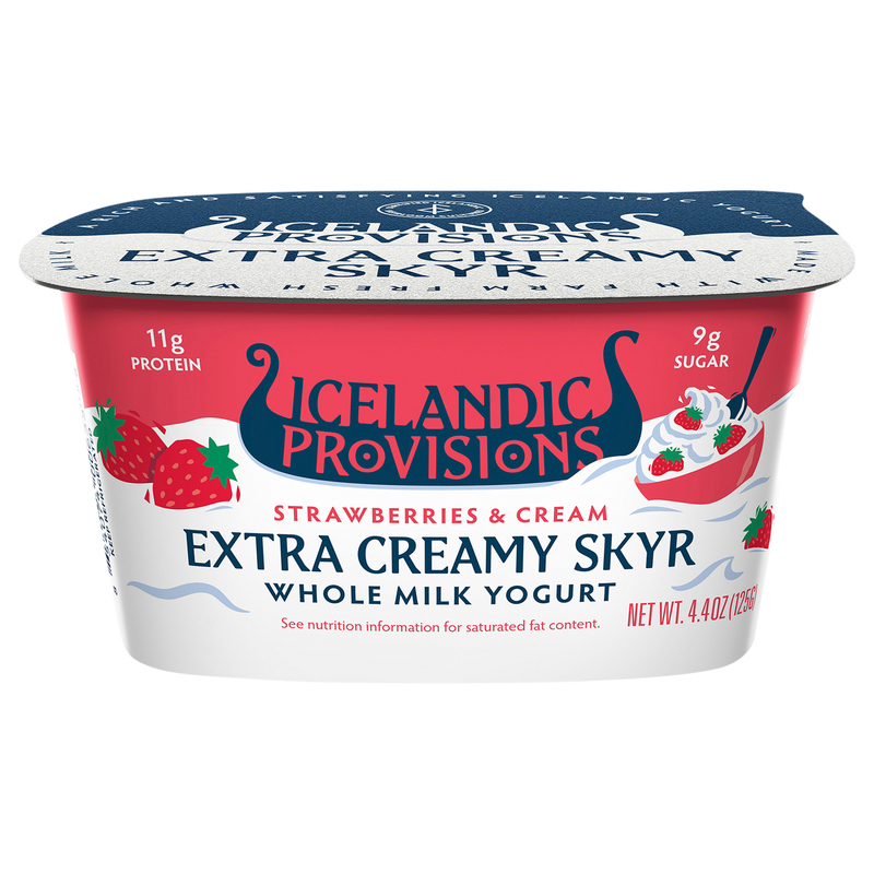 Icelandic Provisions Yogurt, Strawberries & Cream, Whole Milk