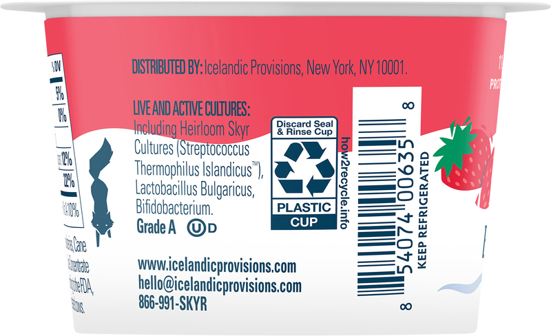 Icelandic Provisions Yogurt, Strawberries & Cream, Whole Milk