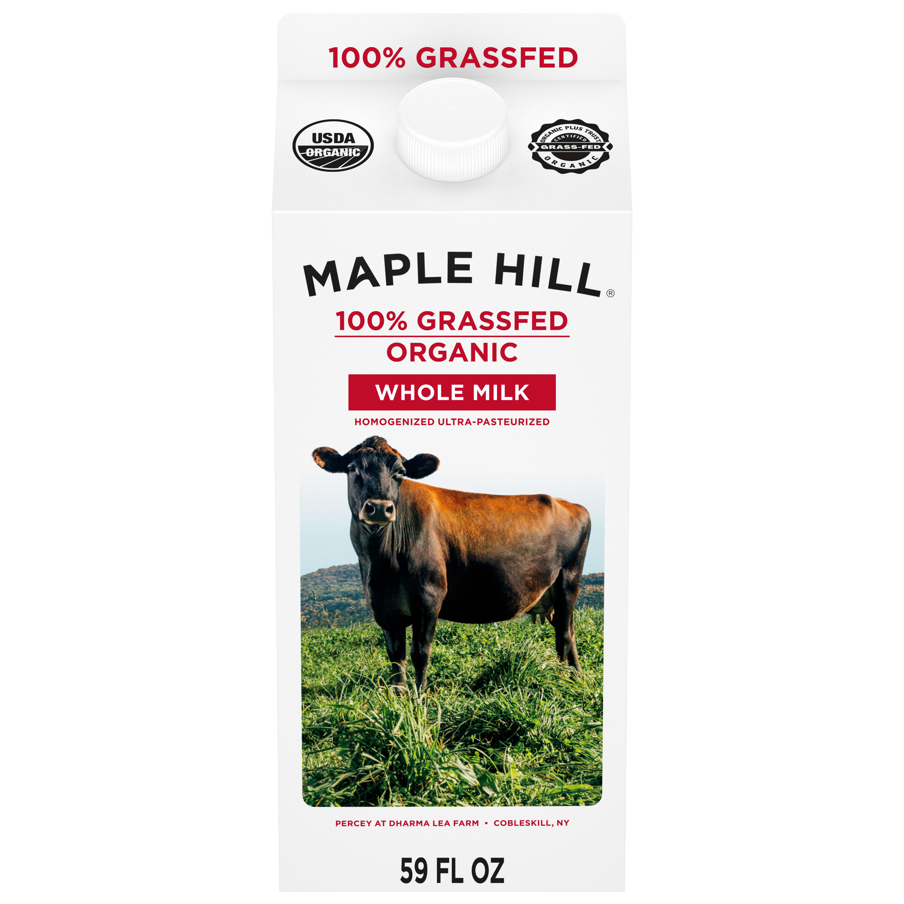 Maple Hill 2% Reduced Fat Milk, 100% Grassfed, Organic