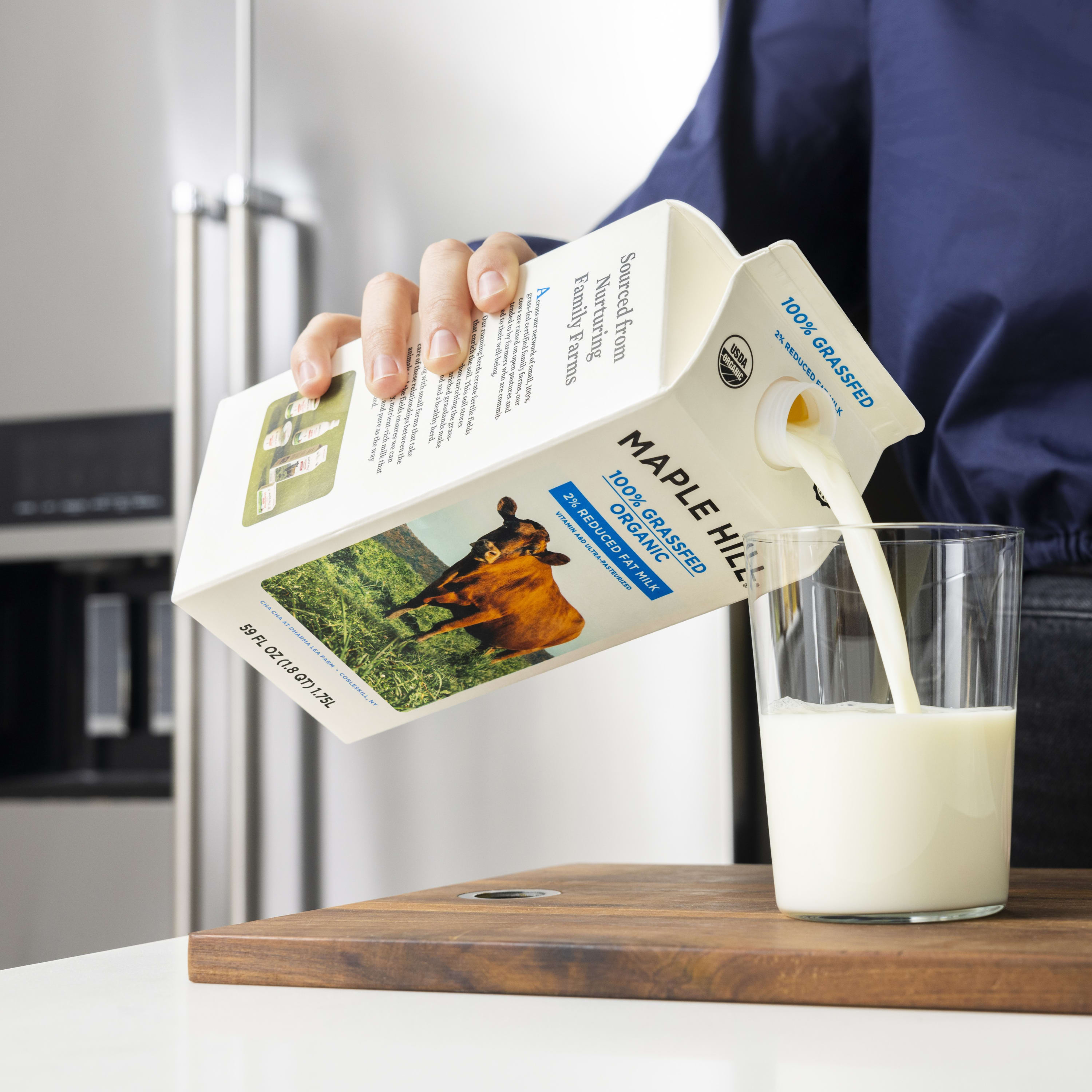 Maple Hill 2% Reduced Fat Milk, 100% Grassfed, Organic