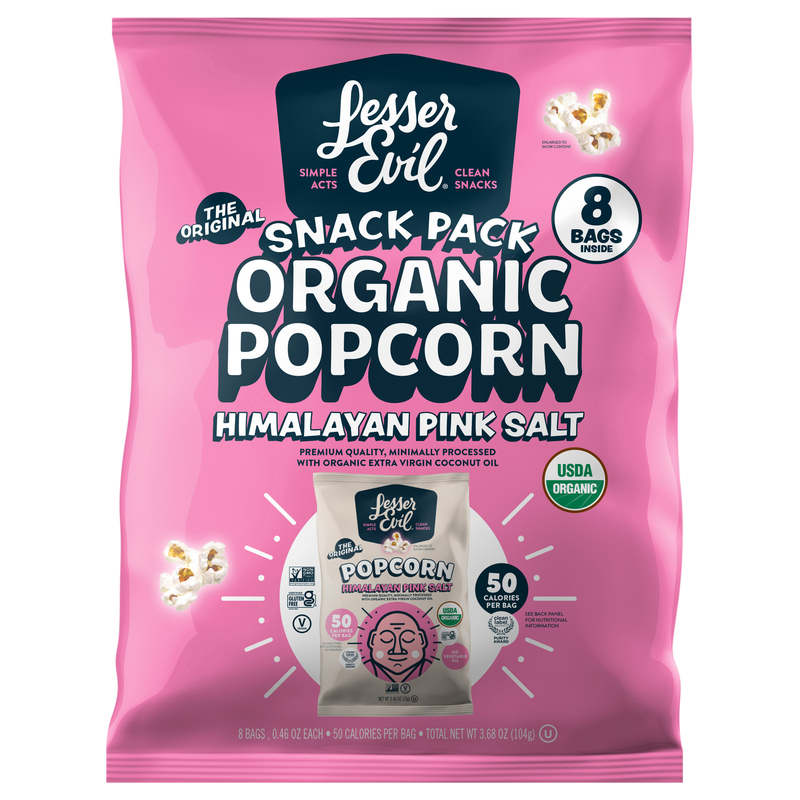 キアラ✨ジュエルアップ3袋✨ LesserEvil Organic Himalayan Pink Salt Popcorn Snack Pack | Giant