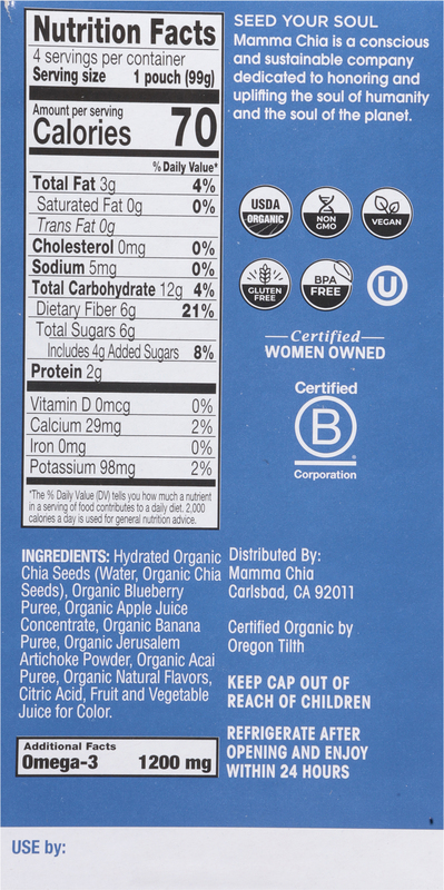 Mamma Chia Organic Blueberry Acai Prebiotic Squeeze Snack | Giant