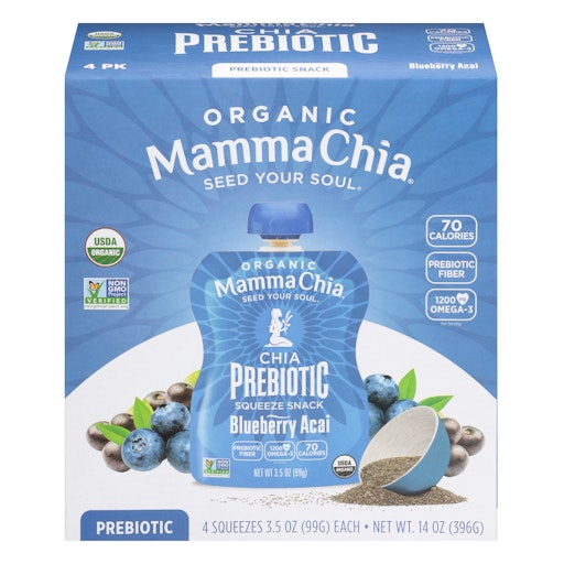 Mamma Chia Organic Blueberry Acai Prebiotic Squeeze Snack | Giant Mamma Chia Organic Blueberry Acai Prebiotic Squeeze Snack | Giant