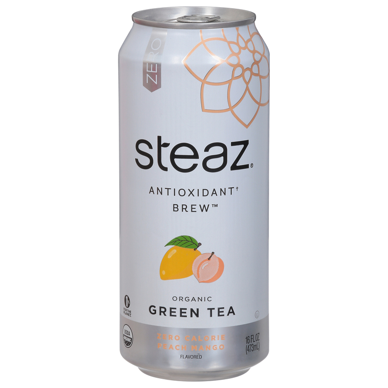 Steaz Green Tea, Organic, Zero Calorie, Peach Mango Flavored