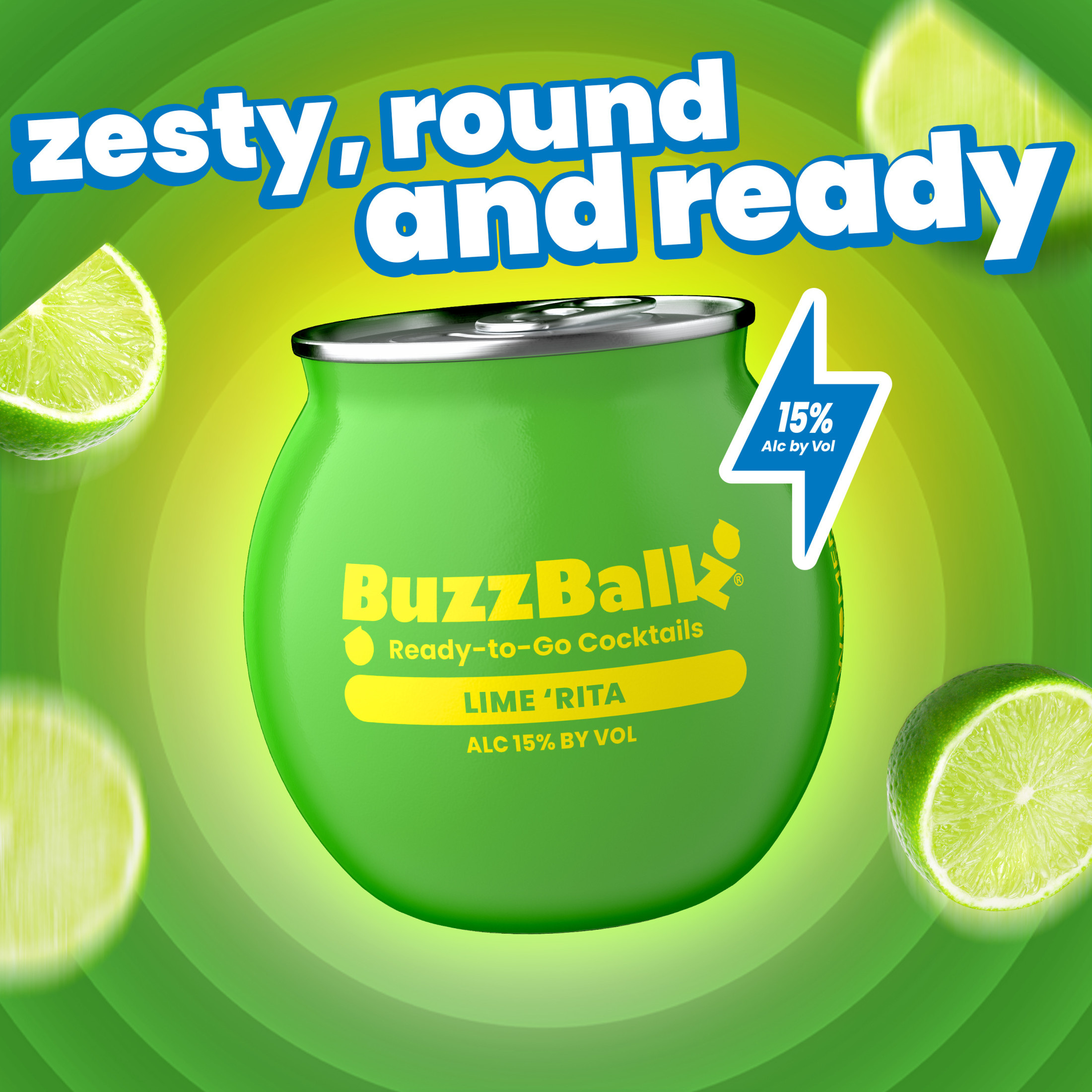 BuzzBallz Bengals Tequila Margarita Cocktail, 200ml, 30 Proof (15