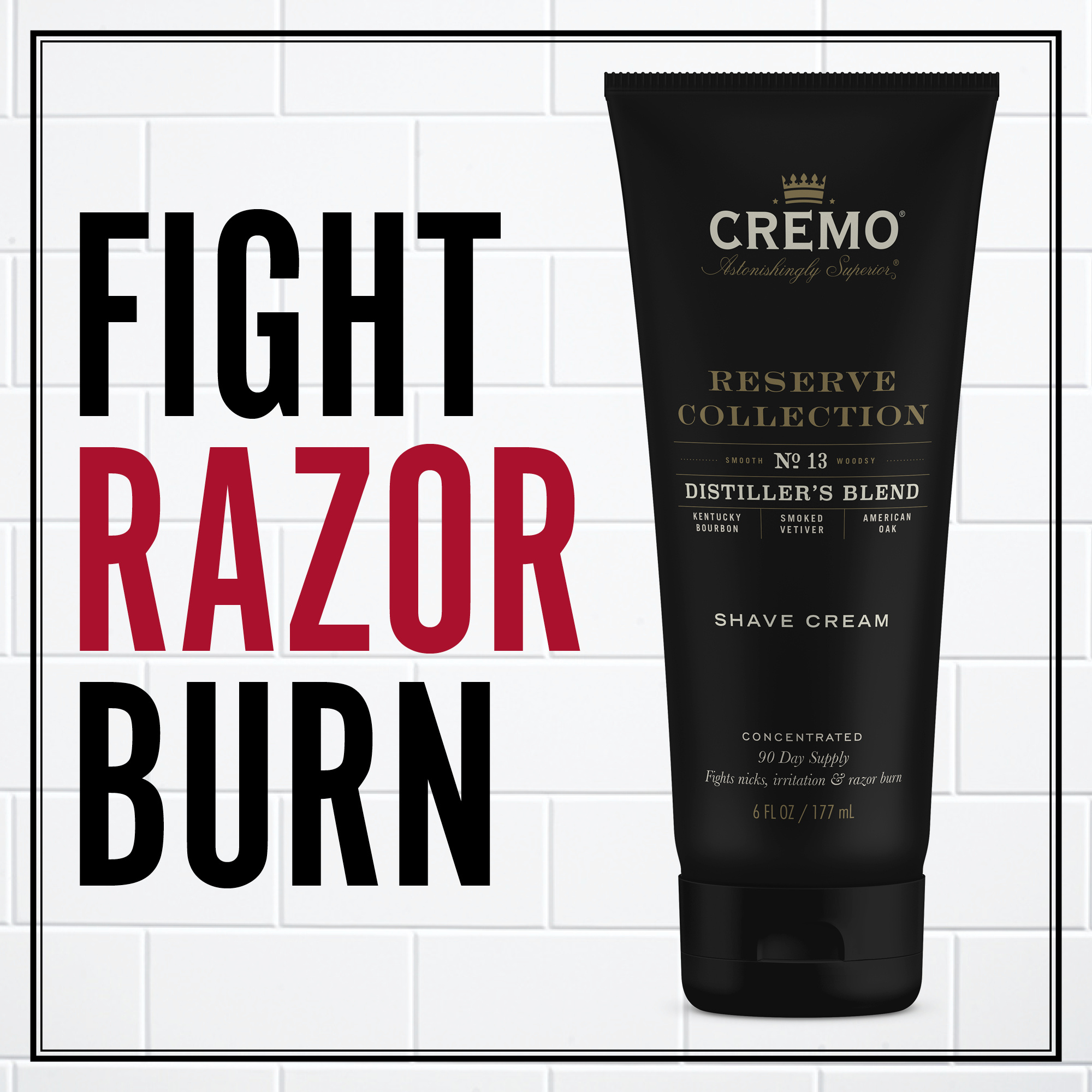 Cremo Distiller's Blend Reserve Collection Shave Cream, 6 Fl Oz
