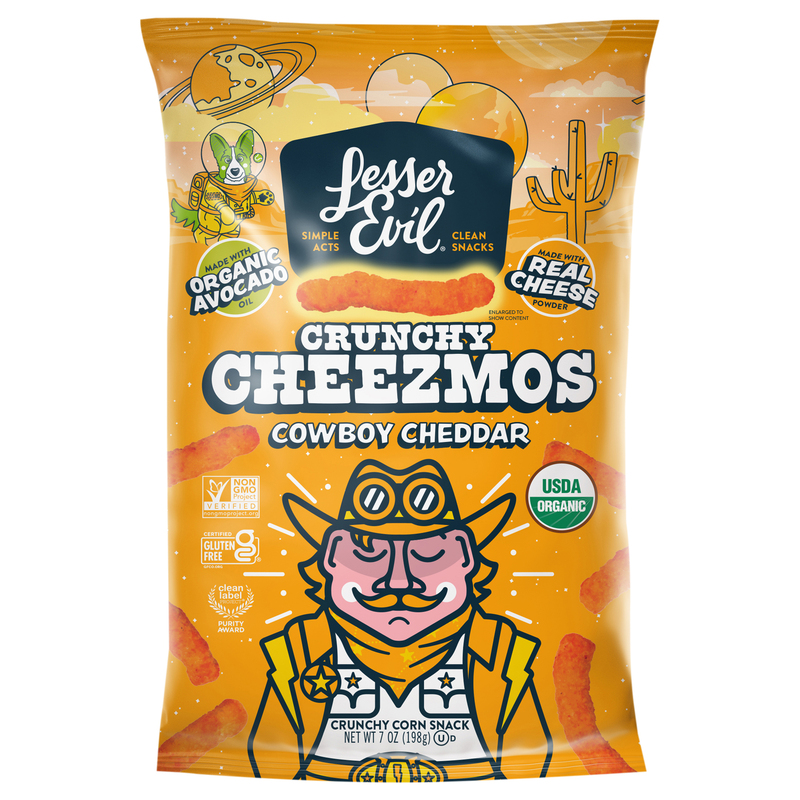 LesserEvil Crunchy Cheezmos Cowboy Cheddar Corn Snack | Giant