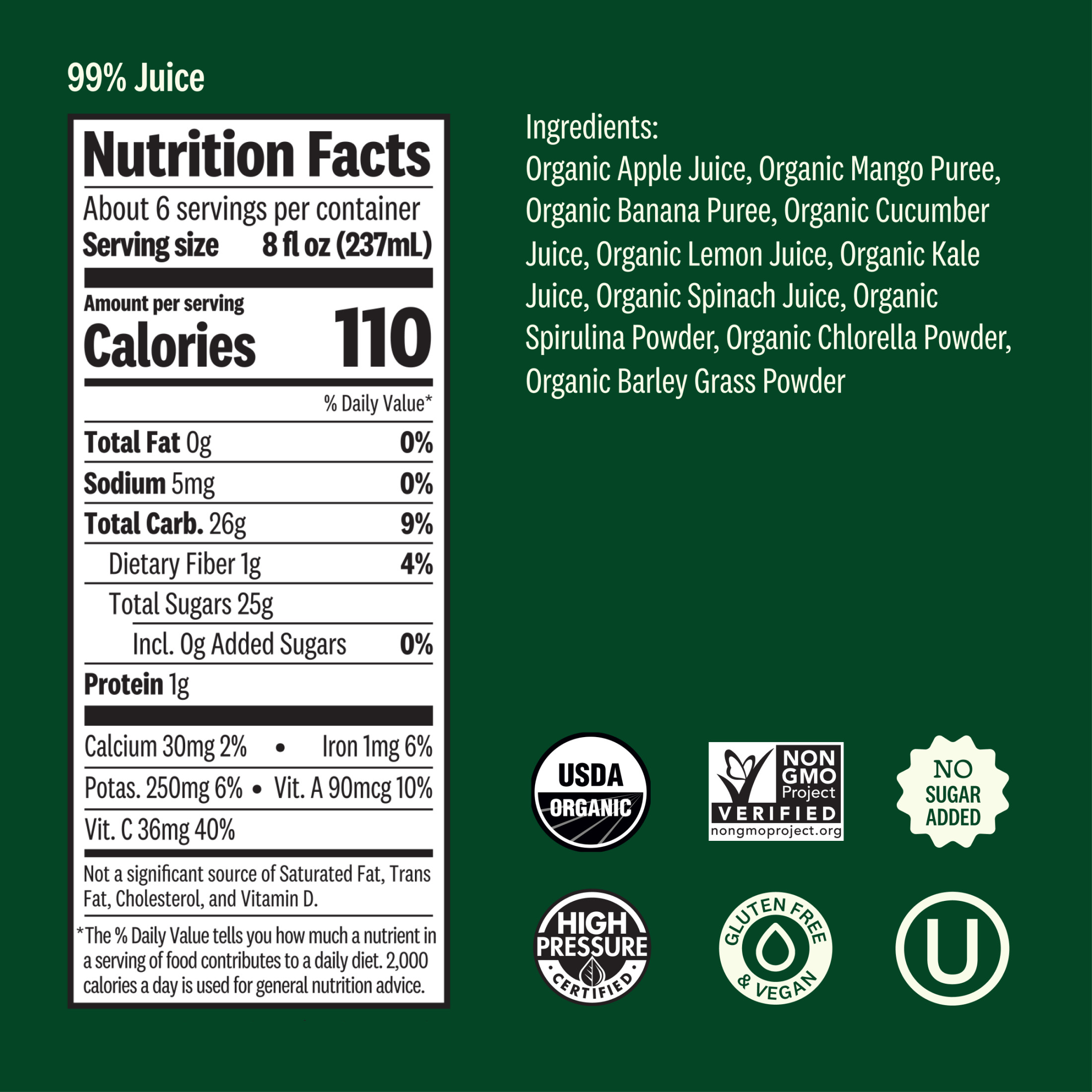 Suja Organic Green Delight Cold Pressed Juice Drink, 46 fl oz