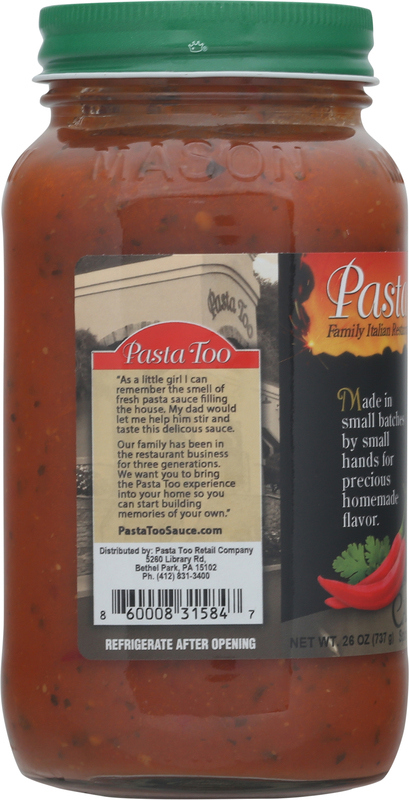 Pasta Too Tomato Sauce, Calabrian, Spicy, Medium | Giant Eagle
