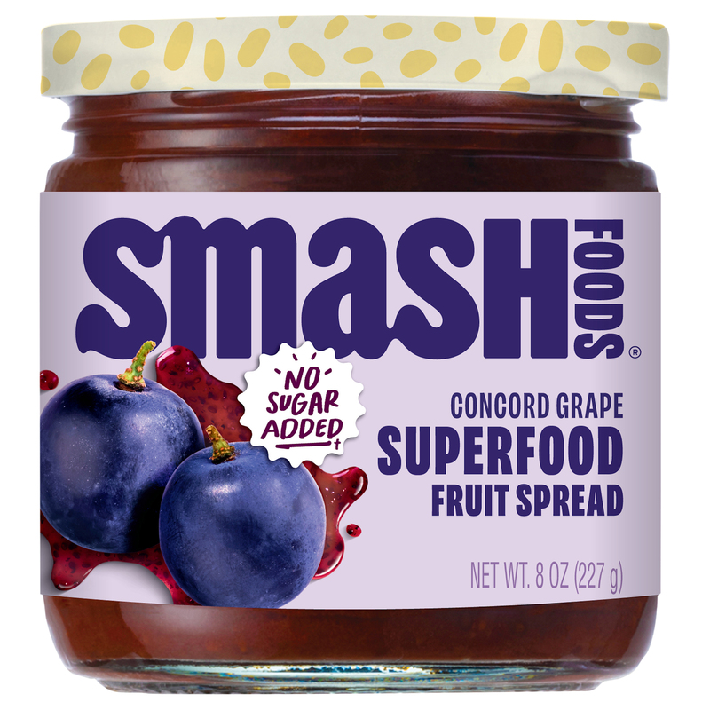 Smash Foods No Sugar Added Superfood Concord Grape Fruit Spread