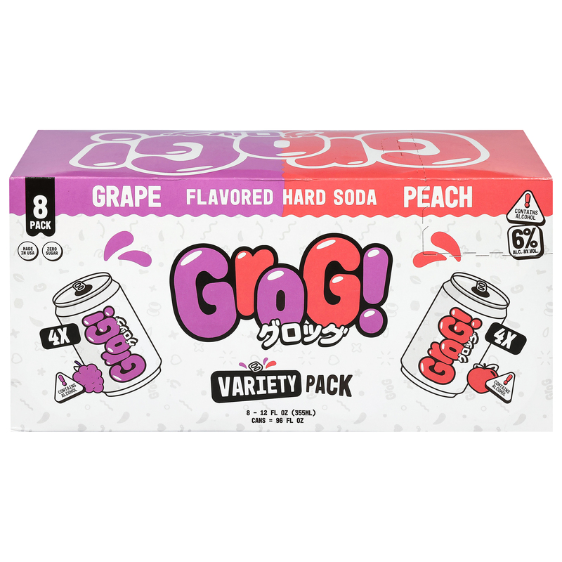 Grog! Peach/Grape Hard Soda Variety Pack | Giant Eagle | Because