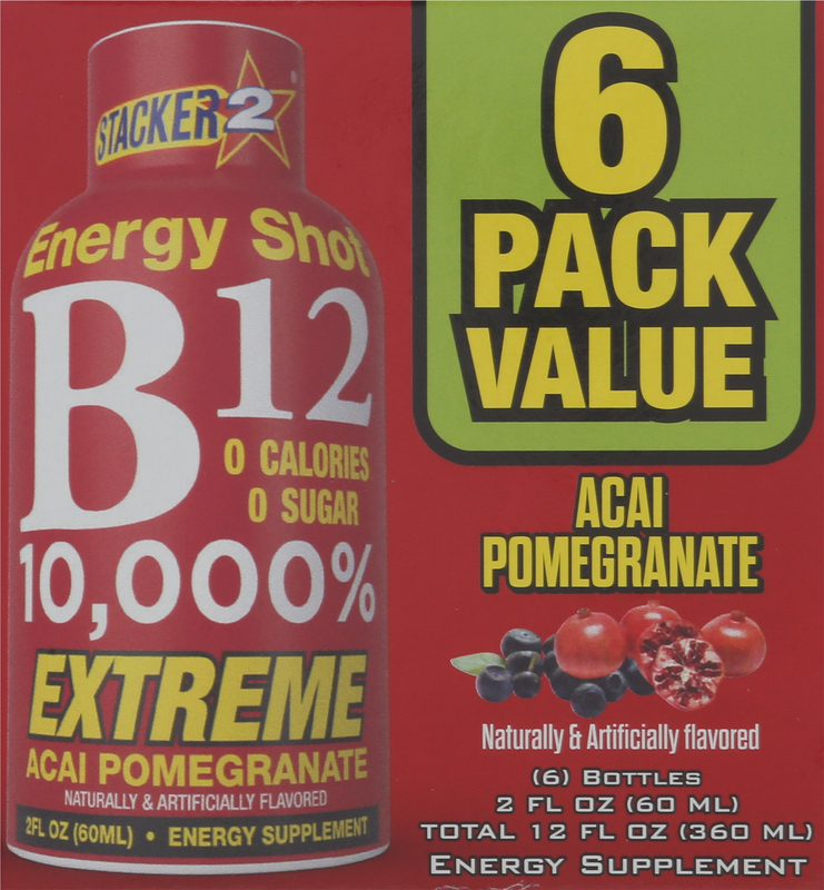 Stacker 2 Vitamin B12, Energy Shot, Acai Pomegranate, 6-Pack Value | Giant  Eagle | Because It Matters | Grocery Store & Pharmacy