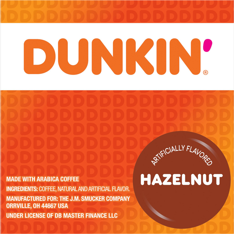Dunkin' Hazelnut Artificially Flavored Coffee, Keurig K-Cup Pods