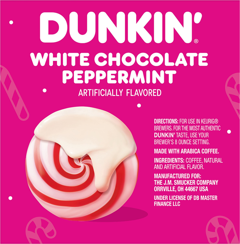 Dunkin' White Chocolate Peppermint Artificially Flavored Coffee, K