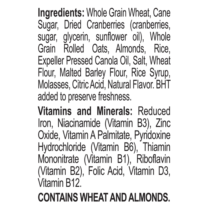 thumbnail image 2 of Post Great Grains Cranberry Almond Crunch Whole Grain Cereal 14 Oz. Box 2 of 14