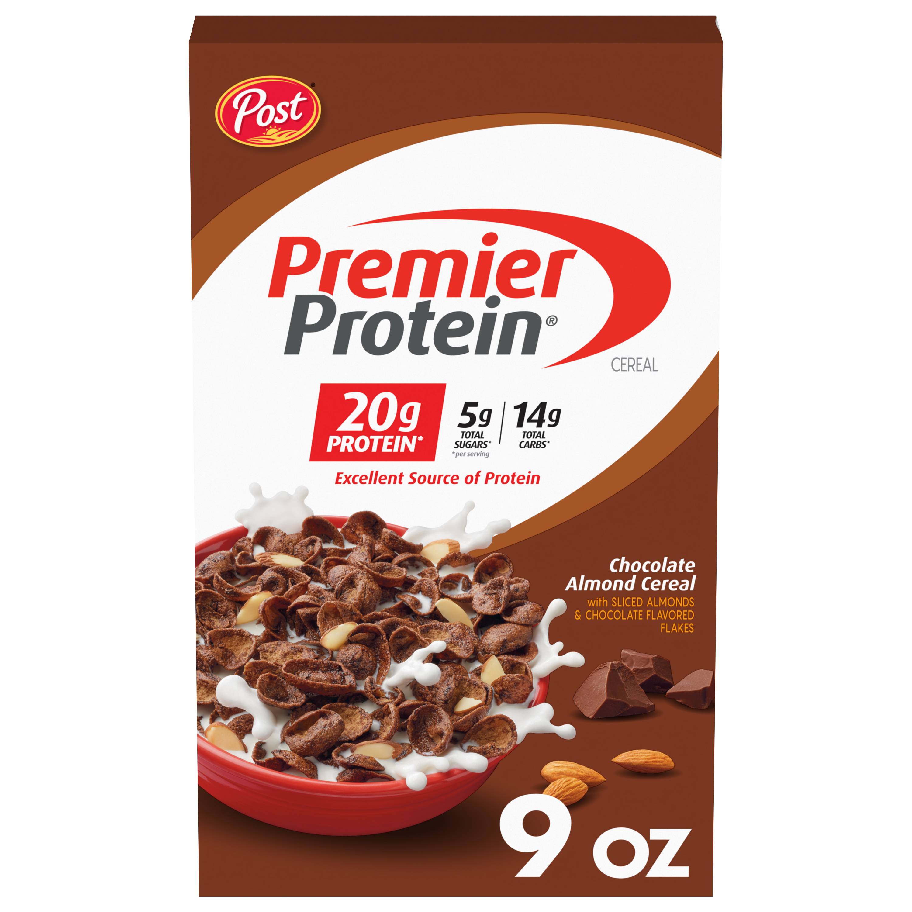 Post Premier Protein Chocolate Almond Cereal, 9 OZ Box | Giant