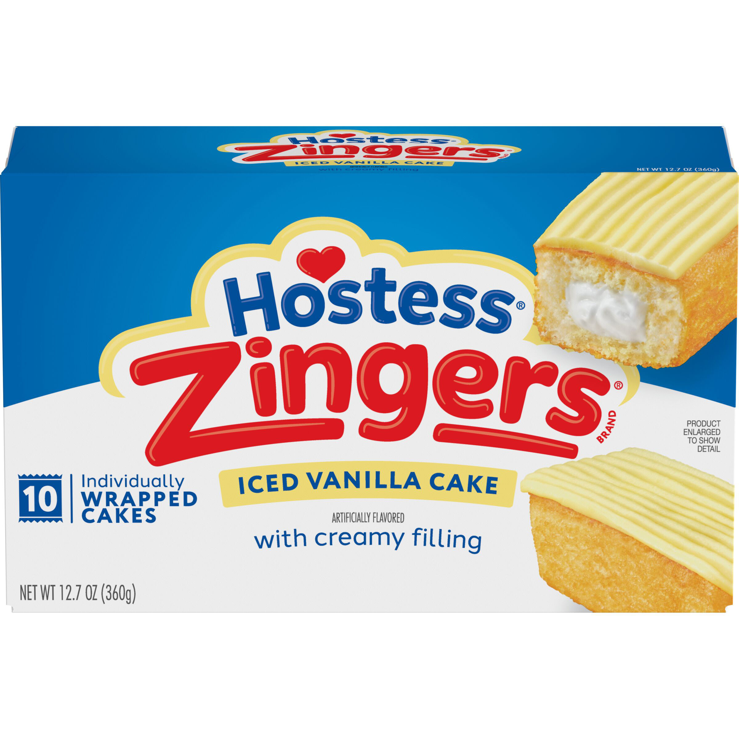 Hostess Zingers Snack Cakes, Artificially Flavored Iced Vanilla