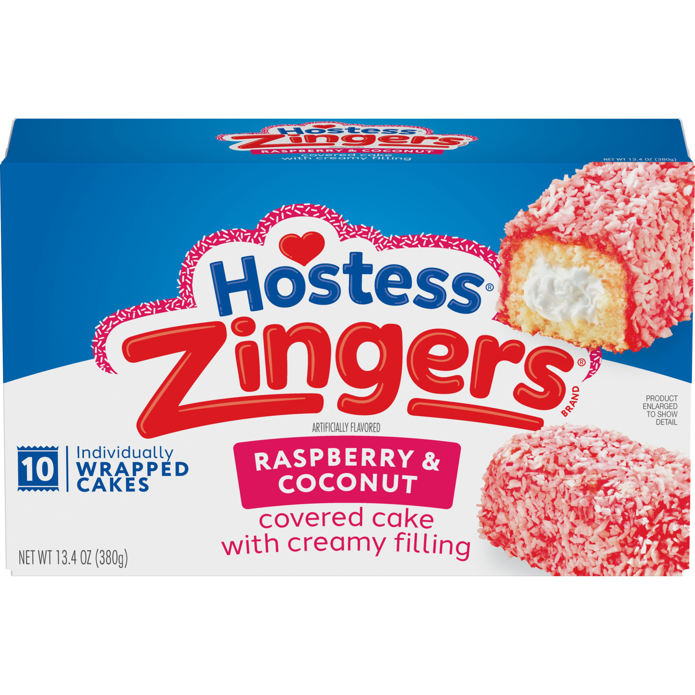 Hostess Zingers Snack Cakes, Raspberry Artificially Flavored Cake