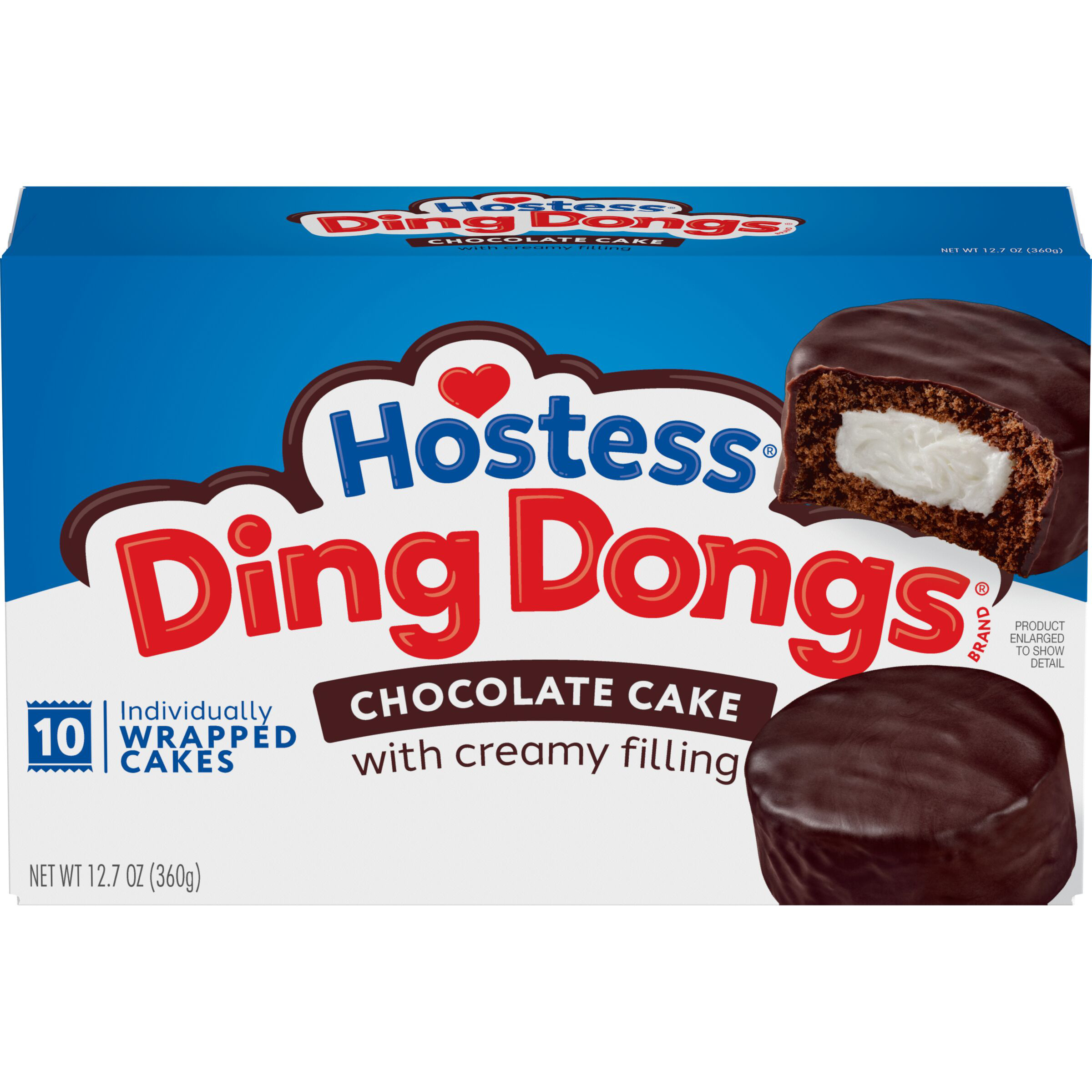 Hostess Ding Dongs Snack Cakes, Chocolate Flavor, 12.7 Oz. Box (10
