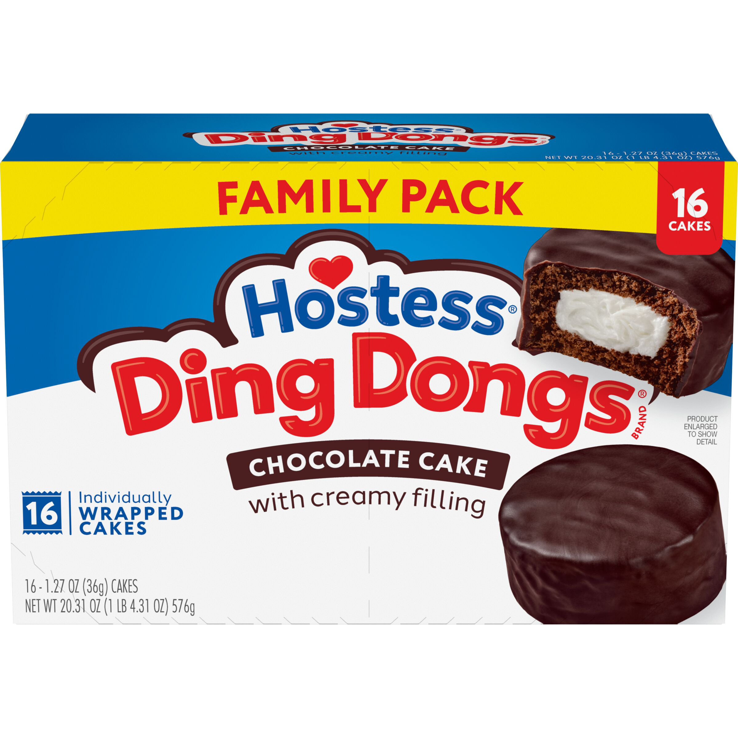 Hostess Ding Dongs Snack Cakes, Chocolate Flavor, 20.31 Oz. Box