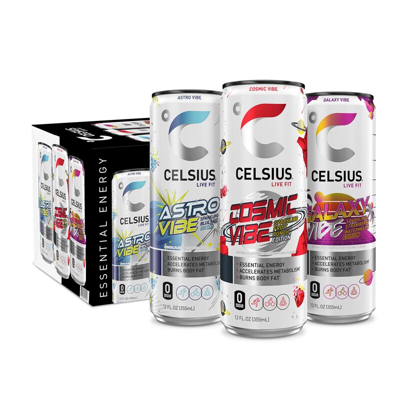 CELSIUS Sparkling Space Vibe Variety Pack, Functional Energy Drink