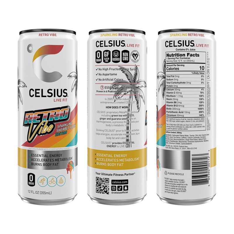 CELSIUS Sparkling Retro Vibe, Functional Energy Drink | Giant