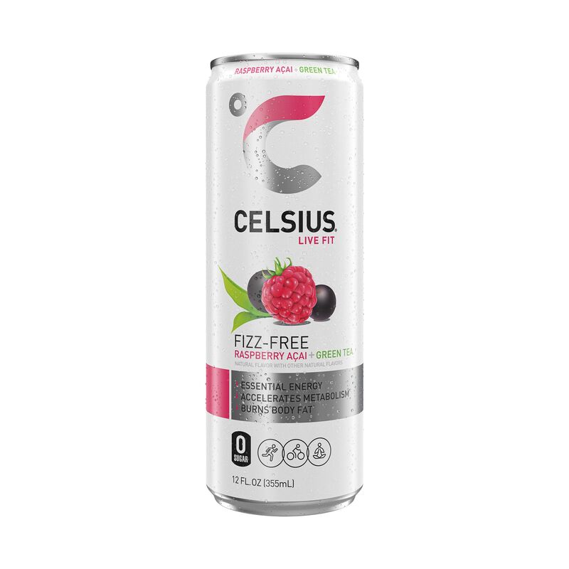 CELSIUS Fizz Free Raspberry Acai Green Tea, Essential Energy Drink