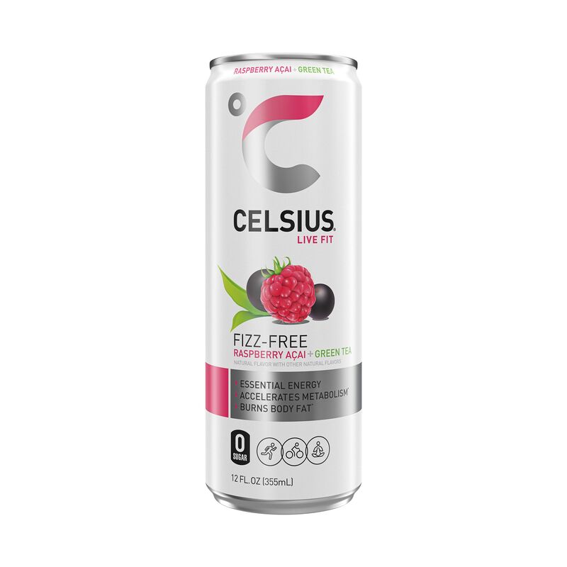 CELSIUS Fizz Free Raspberry Acai Green Tea, Functional Energy