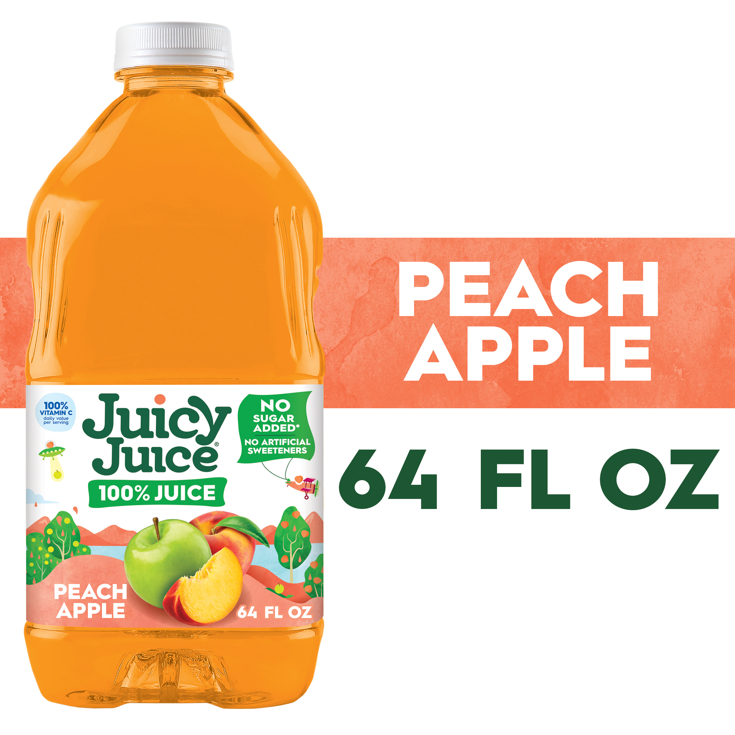 Juicy Juice 100% Juice, Peach Apple, 64 FL OZ Bottle | Giant Eagle