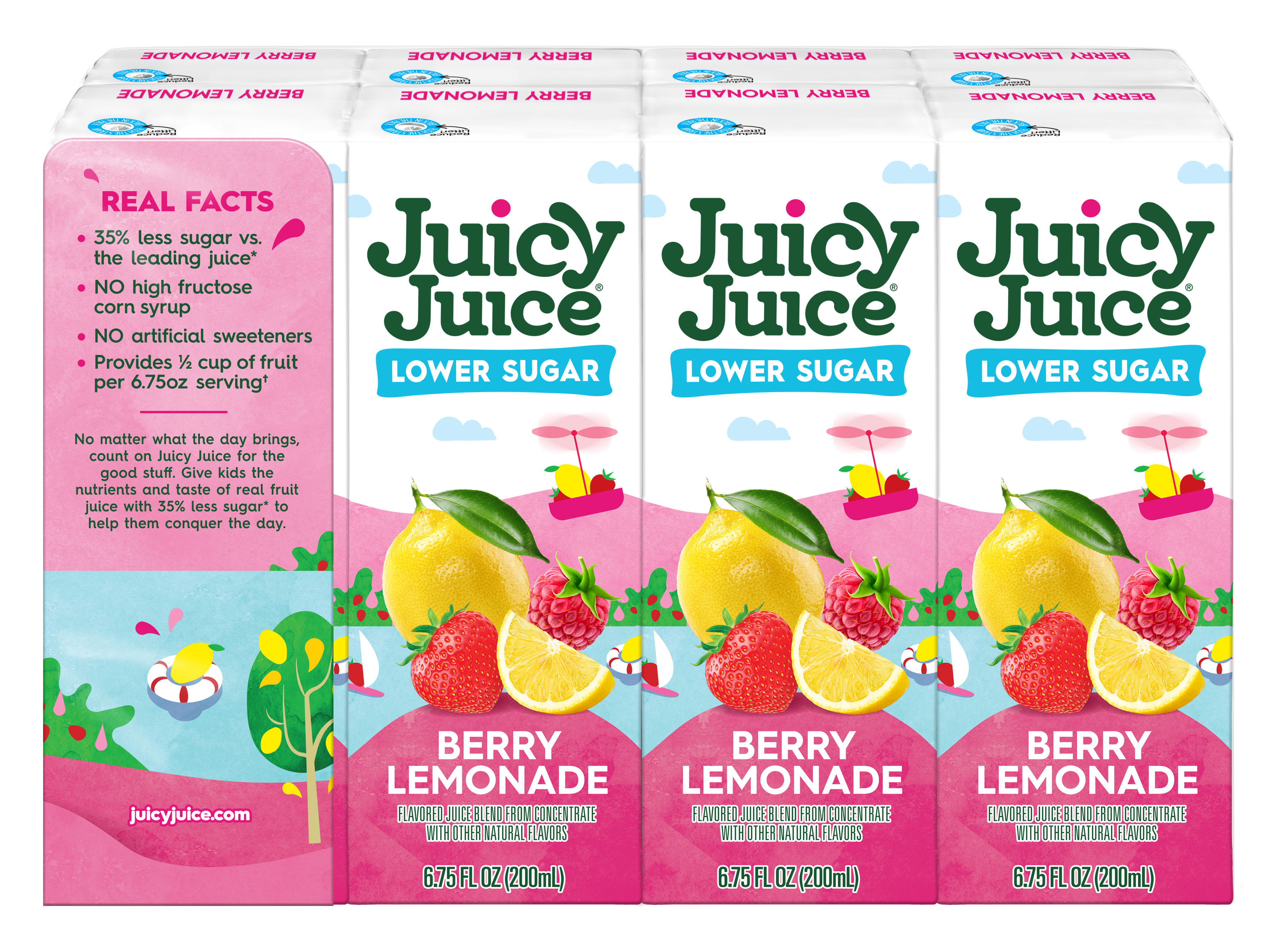 【CRDH×THXE 60%】JUICY JOLLY 1ml Juicy Juice Lower Sugar, Berry Lemonade, 8 Count, 6.75 FL OZ