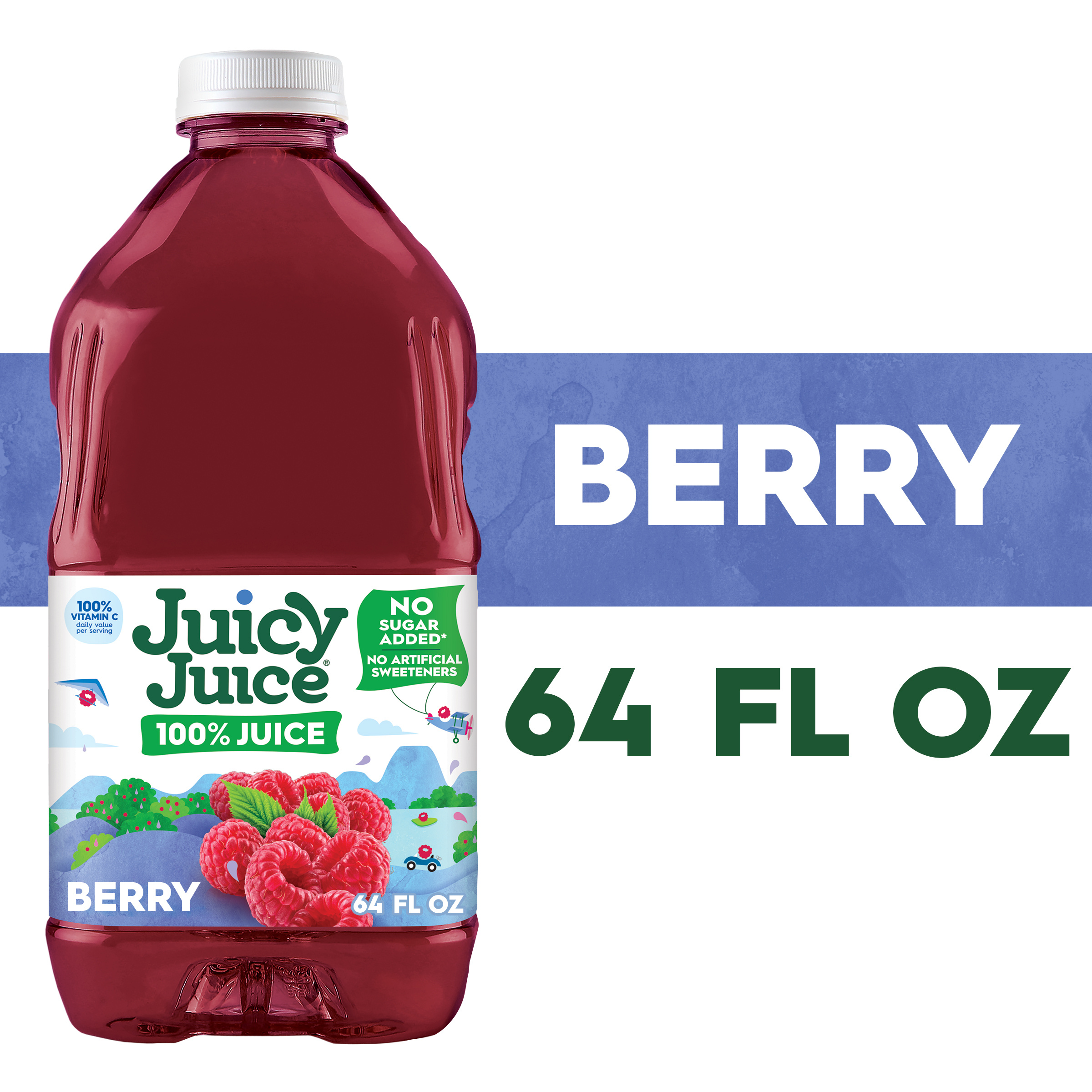 Juicy Juice 100% Juice, Apple Raspberry, 64 FL OZ Bottle | Giant