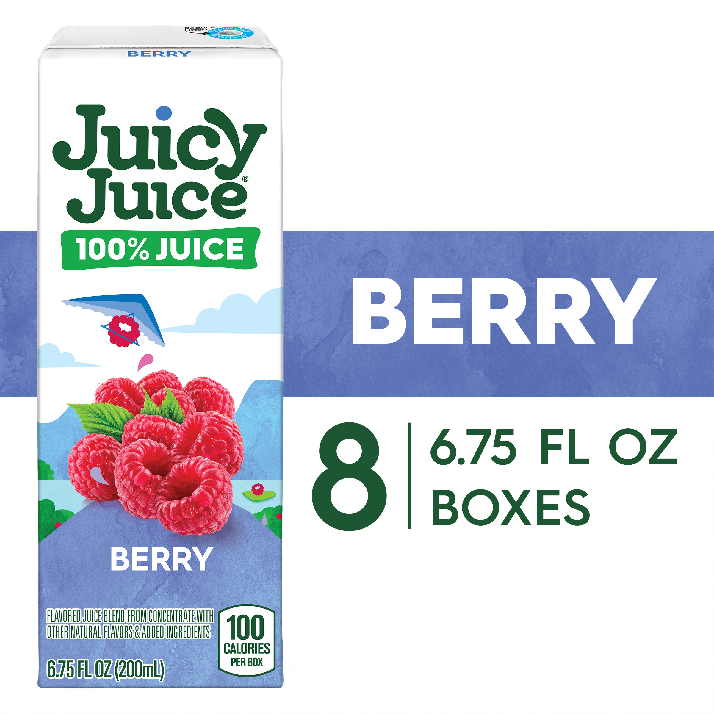Juicy Juice 100% Juice, Berry, 8 Count, 6.75 FL OZ Juice