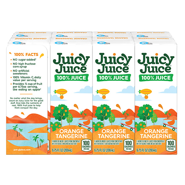 Juicy Juice 100% Juice, Orange Tangerine, 8 Count, 6.75 FL OZ