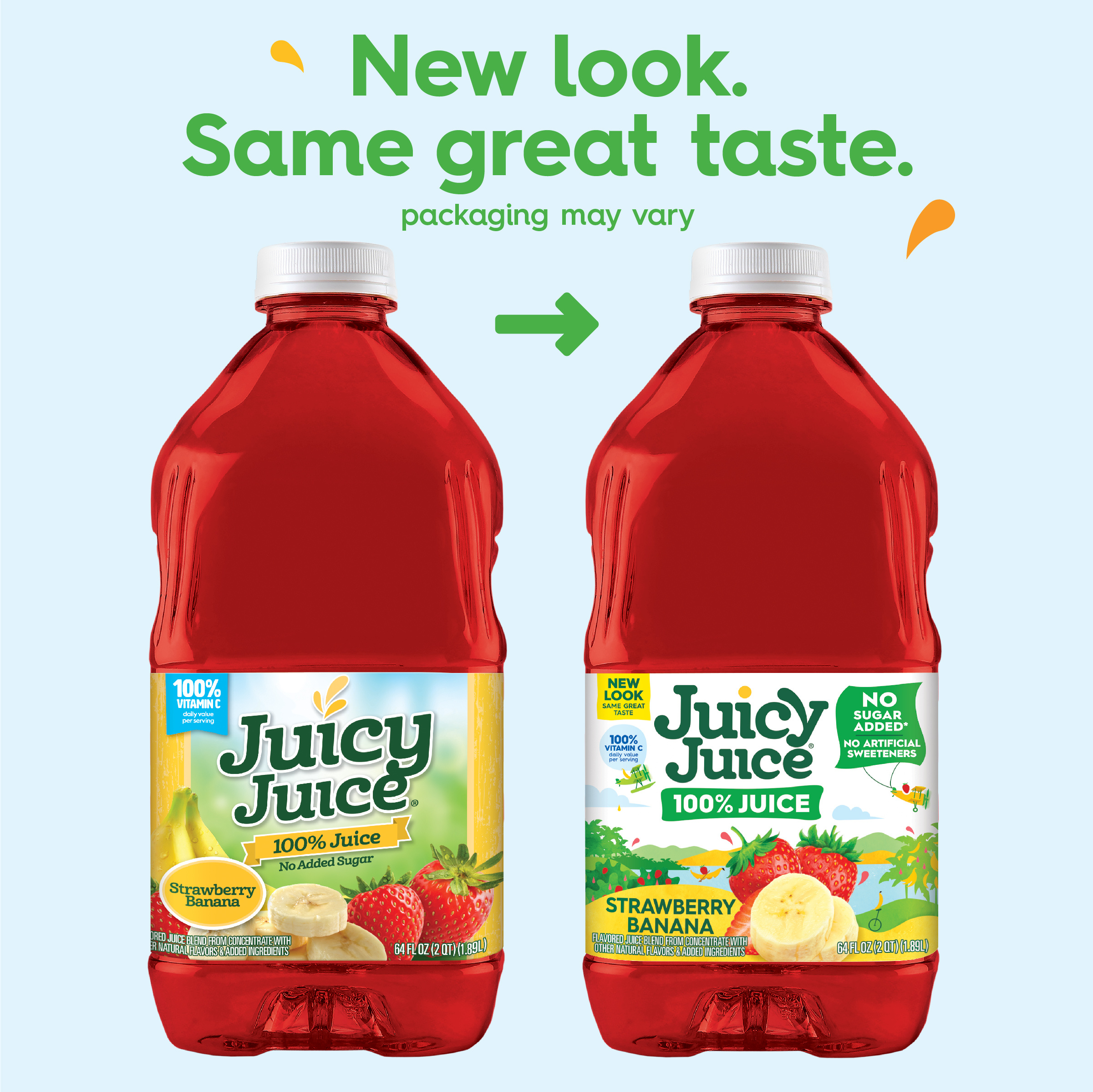 Juicy Juice 100% Juice, Strawberry Banana, 64 FL OZ Bottle | Giant