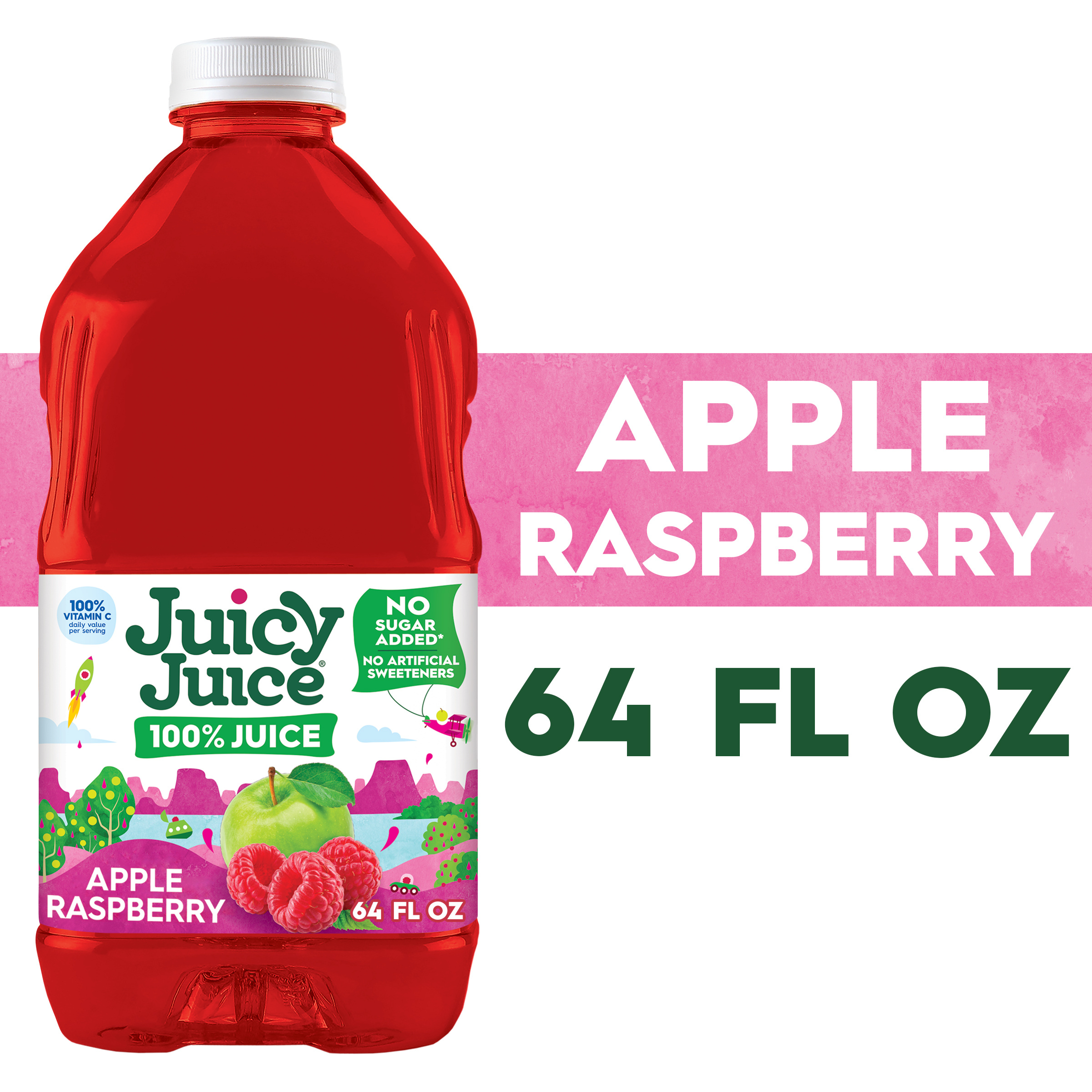 Juicy Juice 100% Juice, Apple Raspberry, 64 FL OZ Bottle | Giant