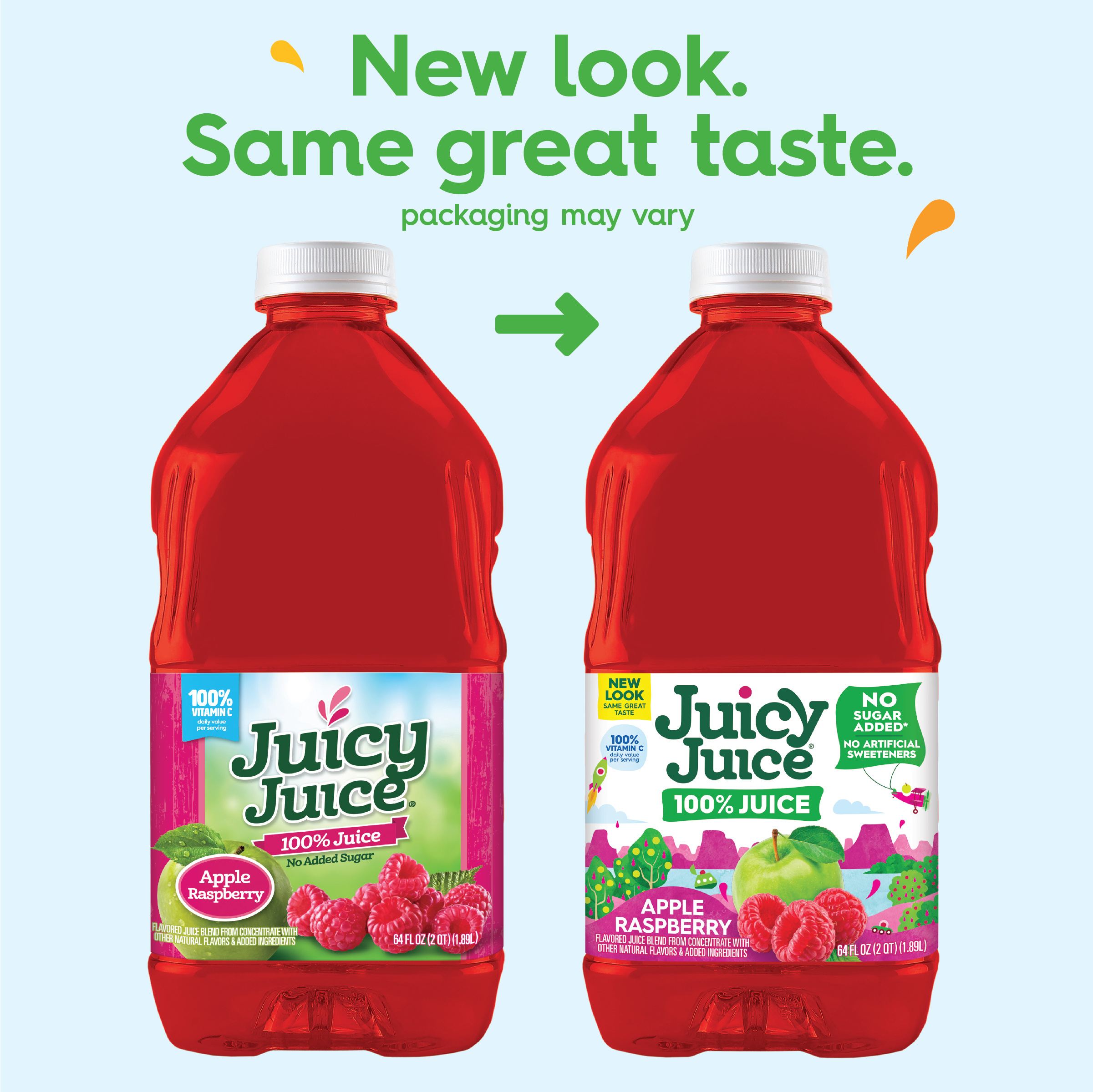 Juicy Juice 100% Juice, Apple Raspberry, 64 FL OZ Bottle | Giant