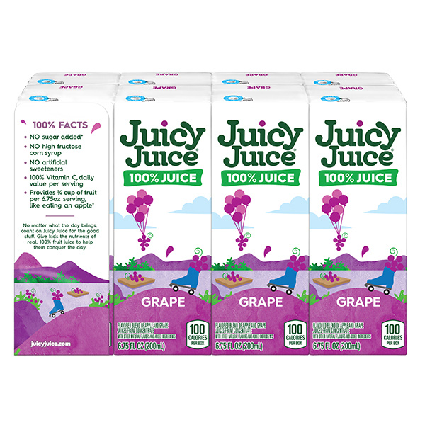 Juicy Juice 100% Juice, Grape, 8 Count, 6.75 FL OZ Juice Boxes