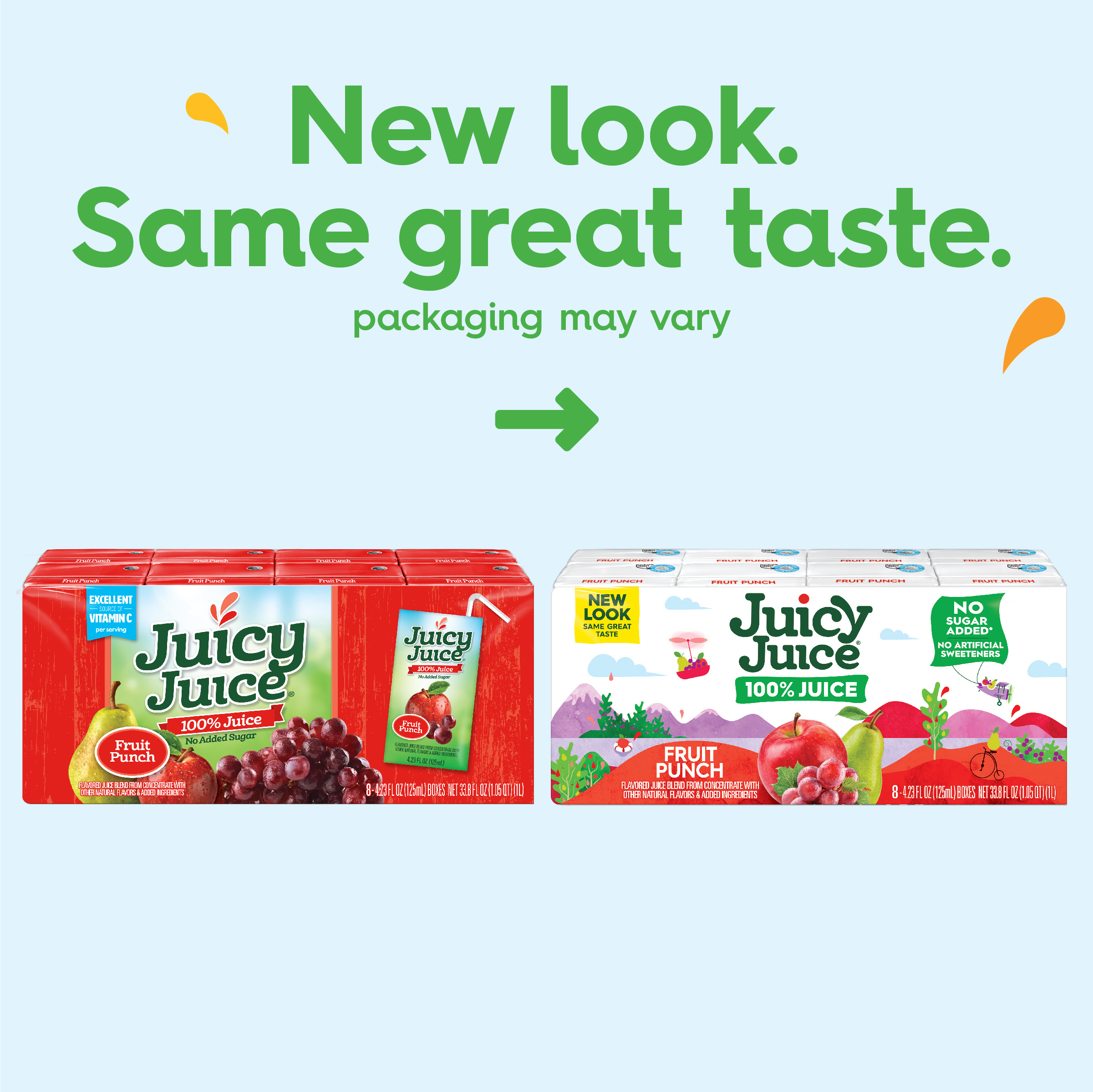 Juicy Juice 100% Juice, Fruit Punch, 8 Count, 4.23 FL OZ Juice