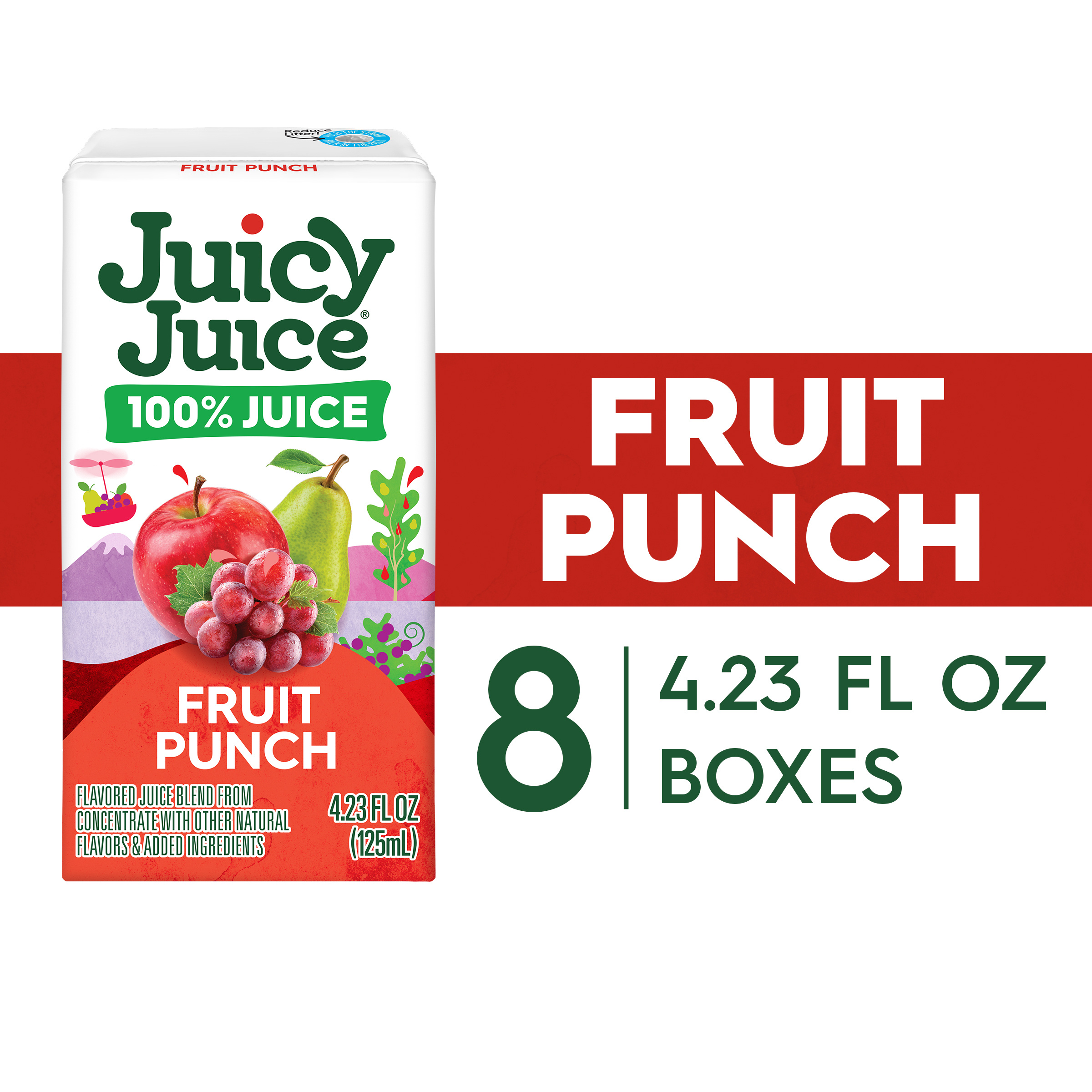 Juicy Juice 100% Juice, Fruit Punch, 8 Count, 4.23 FL OZ