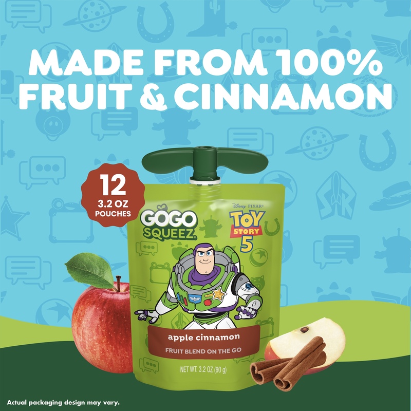 GoGo Squeez Applesauce, Apple Cinnamon, 12 Pack, 3.2 Oz Each Pouch