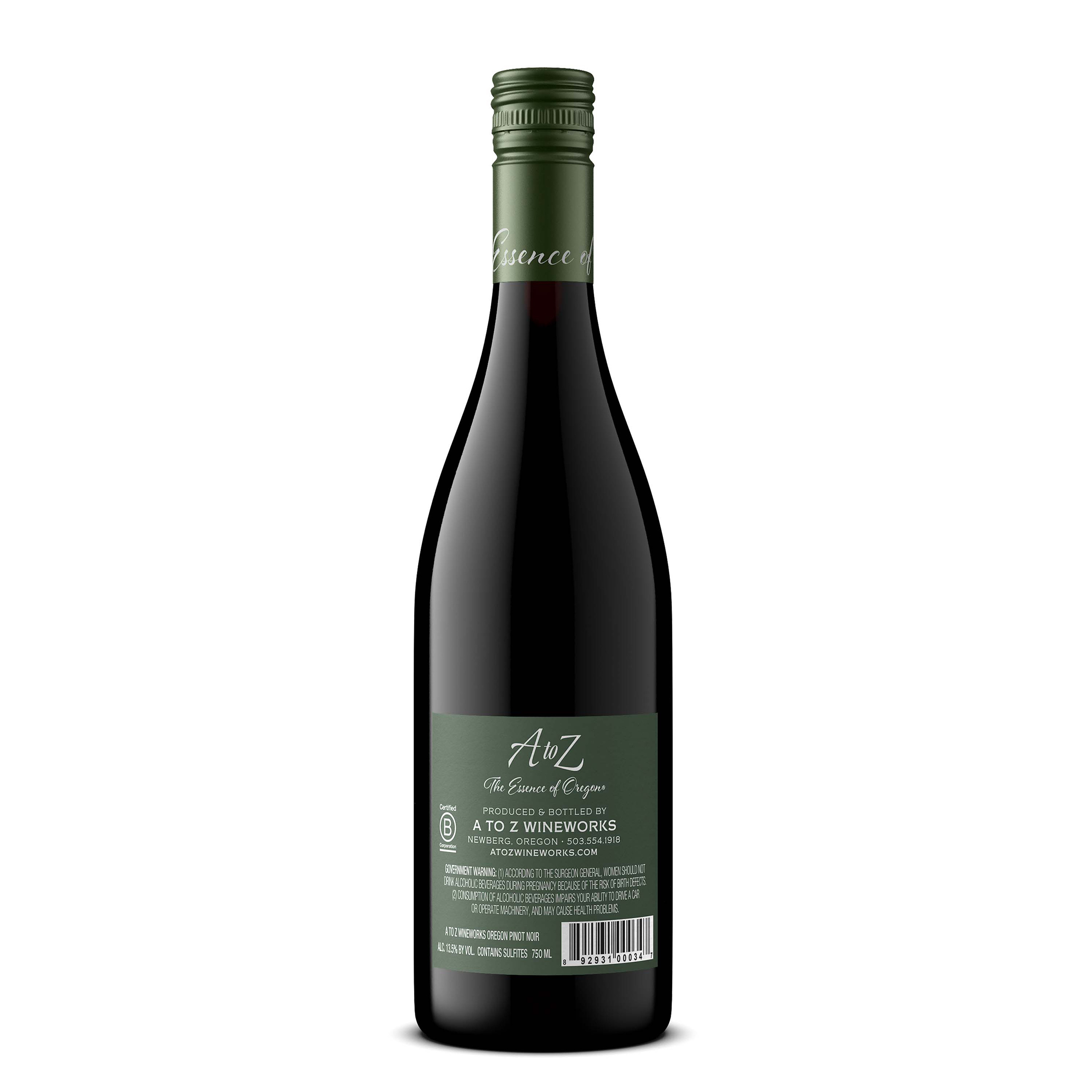 A to Z Wineworks Oregon Pinot Noir, Red Wine, 750 mL Bottle