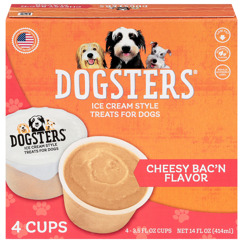 Dogsters Treats for Dogs, Ice Cream Style, Cheesy Bac'n Flavor