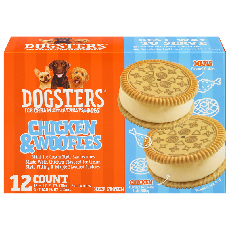 Dogsters Ice Cream Style Treats For Dogs, Chicken & Woofles