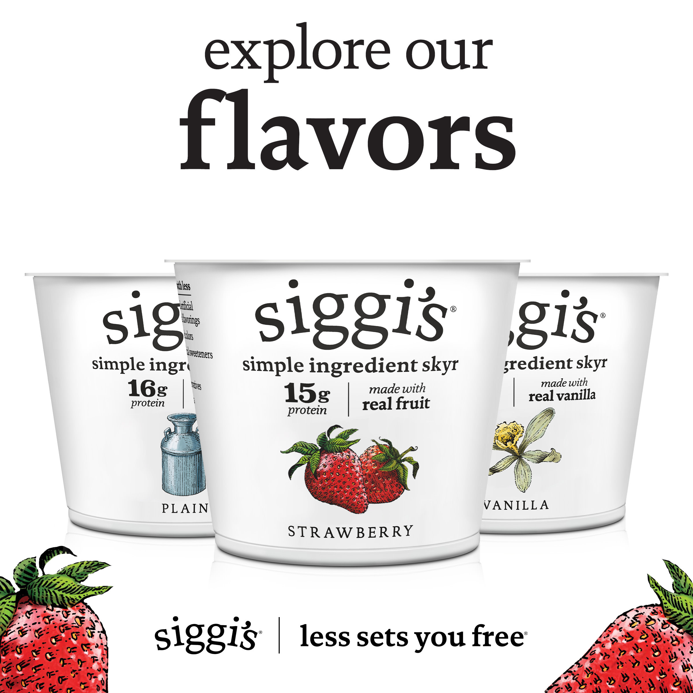 Siggi's Icelandic Nonfat Yogurt, Strained, Strawberry | Giant